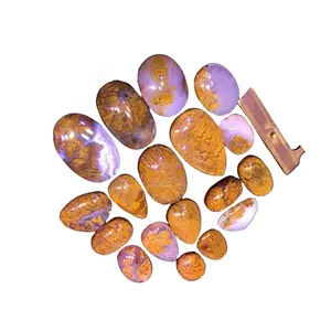 100% Natural Yellow Moss Agate Oval Shape Cabochon Loose Gemstone For Making Jewelry