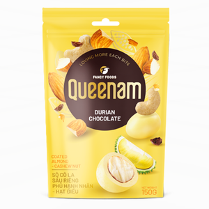 Dragées de chocolat en gros 150g, chocolat au durian enrobé d'amandes et de noix de cajou, bonbons HALAL, fabricant OEM/ODM, expédition mondiale - Product Image 1