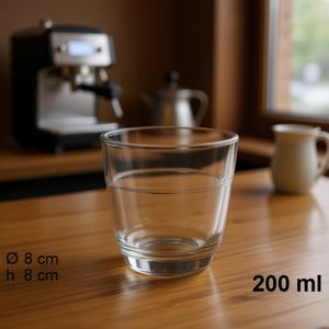 Set di 6 Bicchieri in Cristallo Trasparente per Caffè con Latte, 200 ml, Design Minimalista - Product Image 3