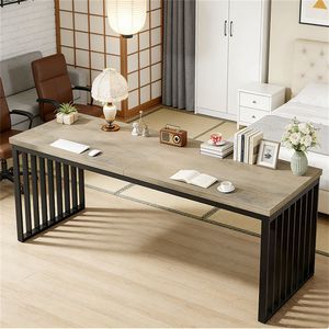 Tavolo Moderno per Computer/Laptop in Legno Massello e Vetro, Scrivania Pieghevole da Ufficio - Product Image 6