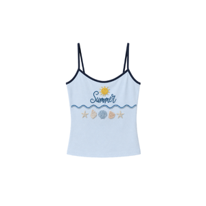 เสื้อกล้ามผู้หญิงสีขาวขายส่ง พร้อมปักลายแบบกำหนดเอง คอกว้าง แขนกุด ผ้าฝ้าย 100% เสื้อผ้าลำลองสำหรับฤดูใบไม้ผลิ/ฤดูร้อน - Product Image 5
