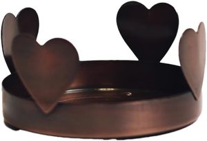 Modern Polished Black Metal Heat Resistant Heart Tea Light Holder for 16 Oz. and 24 Oz. <b>Candles</b>-Christmas & Birthday Home Decor - Product Image 2