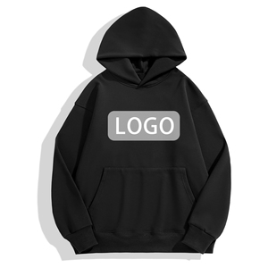 Men basic pullover hoodie regular fit cotton fleece fabric clean design adjustable hood kangaroo pocket soft winter simple style - Product Image 4