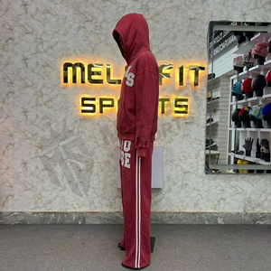 Ensemble de survêtement pour homme, coupe ajustée, avec fermeture éclair, tissu respirant, pour la gym, l'entraînement et le jogging - Product Image 4