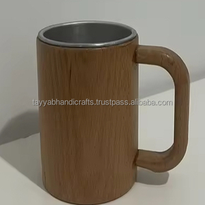 Tasse en bois durable moderne avec dessous de caisse en acier inoxydable pour des cadeaux d'affaires compétitifs - Product Image 1