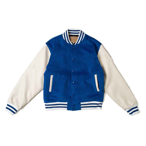 NEW Customized Royal Blue White Sporty Stand Varsity <b>Jacket</b> OEMODM Letterman <b>Baseball</b> Bomber Unisex Streetwear Custom Logos - Product Image 1