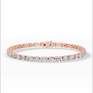 Bracelet tennis distinctif en diamants de laboratoire taille ronde et marquise, or 14 carats, bijoux de luxe, fabricant grossiste - Product Image 1