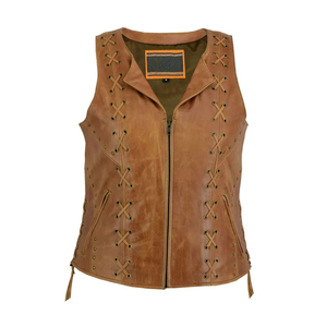 Premium Women <b>Leather</b> <b>Vest</b> Smooth PU <b>Leather</b> Outerwear Sleeveless Construction Durable Stitching Comfortable Fit Casual OEM - Product Image 4