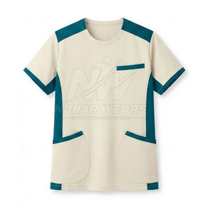 Laboratory Medical Workwear Short Sleeve O-Neck <b>Scrub</b> <b>Top</b> Professional Uniform for Healthcare Staff Hospital Clinics and Labs - Product Image 2