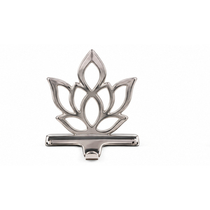 Elegante Soporte de Metal Plateado para Calcetines Navideños con Forma de Flor de Loto, Colgador para Chimenea, Decoración Navideña, Venta al por Mayor, Logotipo Personalizado - Product Image 1