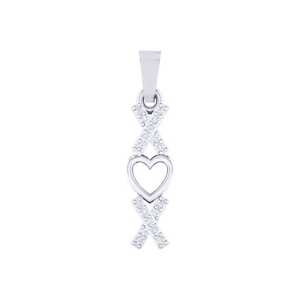Colgante de Diamante con Motivo de Corazón, Diseño XOXO, Joyería Fina de Moissanita, Collar con Colgante de Corazón XOXO Abrazos y Besos, Piedras de Corte Redondo - Product Image 5