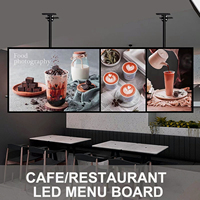 Boîte à lumière LED ultra-mince personnalisable pour intérieur, panneau publicitaire rétroéclairé, cadre rectangulaire suspendu en aluminium pour magasin, café