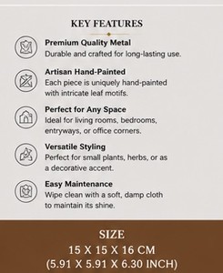 Handmade Iron Powder Coated Round Planter Pot Customizable Eco-Friendly Indoor/Outdoor Home & Garden <b>Decor</b> - Product Image 4