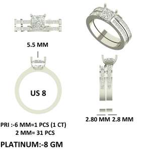 Silver Princess <b>Ring</b> with 1 Ct Moissanite | <b>Statement</b> Engagement & Wedding <b>Ring</b> for Her | Hiphop Gift - Product Image 3