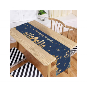 Chemin de table classique brodé à rayures de 72 pouces pour les célébrations du Ramadan Mubarak saisonnier, parfait pour créer une atmosphère festive - Product Image 1