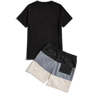 Conjuntos de verano de alta calidad para hombre, camiseta y pantalón corto de manga corta, color personalizable, tela de algodón, conjunto de moda de verano para hombre. - Product Image 6
