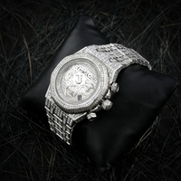 Montre Hip-Hop Haut de Gamme en Acier Inoxydable avec Moissanite, Style Diamant Brillant, Bijou pour le Marché des Accessoires de Luxe, En Vente