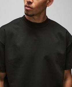 T-shirt décontracté basique en coton 250 GSM à épaules tombantes, logo en relief, teinture unie, respirant, OEM, collection 2026 - Product Image 6