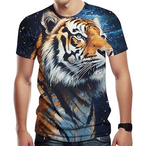Camiseta de Hombre al por Mayor, Ecológica, de Secado Rápido, Poliéster/Algodón, Casual, Lisa, con Estampado Digital 3D Personalizado por Sublimación - Product Image 5