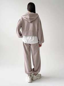 Conjunto Deportivo de Poliéster para Mujer, Personalizado OEM, de Forro Polar Sólido, Transpirable, a la Moda, para Entrenamiento y Running - Product Image 2