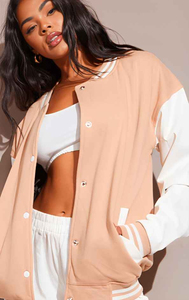 Classic <b>Winter</b> <b>Warm</b> <b>Women</b> Woolen Varsity <b>Jacket</b> with Leather Sleeves Custom Color Combination <b>Women</b> Woolen Letterman College - Product Image 4