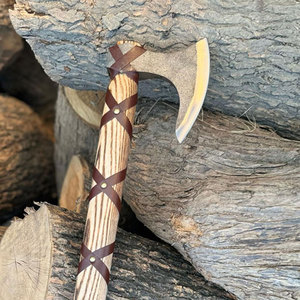 Hacha Vikinga Industrial Hecha a Mano, Hoja de Acero al Carbono, Mango de Madera, Estilo Nórdico, Herramienta para Camping y Caza, Inspirada en la Batalla Tradicional - Product Image 5