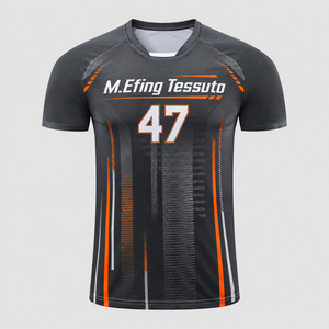 เสื้อเจอร์ซีย์กีฬาคอกลมแขนแร็กแลนพิมพ์ลายทางแบบซับลิเมชั่นแห้งเร็วสำหรับฝึกซ้อมฟุตบอลของทีม TESSUTO รุ่นสั่งทำพิเศษสำหรับผู้ชาย - Product Image 1