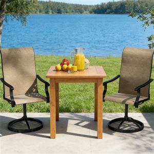 Set di Due Poltrone e Sedie da Pranzo Marroni per Arredamento da Giardino e Cortile - Product Image 1