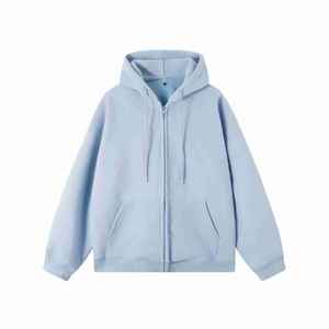 High Quality Oversized Cotton Zip <b>Hoodie</b> for Men Custom Puff Print Logo Double Zipper Heavyweight Fleece Hooded Collar - Product Image 3