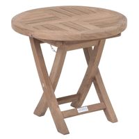 Table de salle à manger d'extérieur moderne ronde pliable en teck massif OEM avec garantie, assemblage non requis