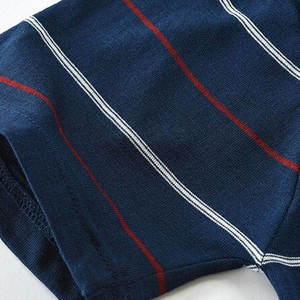 Best Quality Men's <b>Striped</b> Knitted cotton/polyester Polo <b>Shirt</b> Short Sleeve Casual Blue with <b>White</b> and <b>Red</b> Stripes Regular - Product Image 3