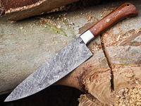 Viking Art Handgesmeed Damascus Staal Koksmes Houten Handvat Ambidextrous Industriële Stijl 8-9.9 inch Lemmet 3.0mm Dikte