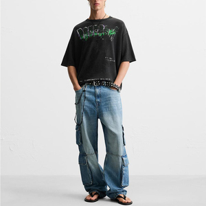 Novedad 2026: Conjunto de camisetas unisex de algodón 100% de alta calidad, estilo vintage oversize, lavado ácido, con estampado DTG de personajes, transpirable. - Product Image 5