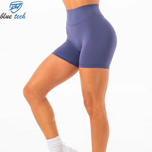 Custom Women Yoga Shorts High Waist Tummy Control Gym Workout Running Shorts Stretch Fitness Activewear OEM Custom Logo Print - Product Image 3