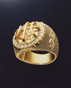 Bague personnalisée en argent 925 plaqué or rose avec motif main 3D GoldPray et lettres serties de moissanite certifiée pour mariage - Product Image 4