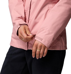 Veste coupe-vent rose à capuche, imperméable, légère, respirante, zippée, décontractée pour femme, pour l'extérieur - Product Image 2