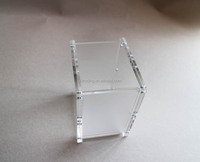 Support acrylique carré pour cadre photo à aimants à 5 faces de bureau, porte-crayon cadeau de promotion porte-stylo en plexiglas transparent personnalisé