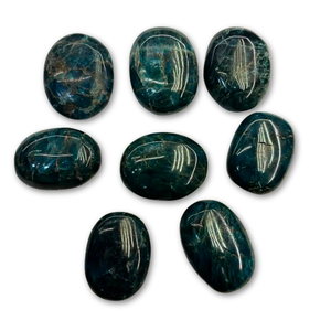 Pierre de palmier en apatite bleue naturelle, vente en gros, surface polie et lisse, cristal de pierre précieuse en apatite bleue pour la maison et le Feng Shui - Product Image 1