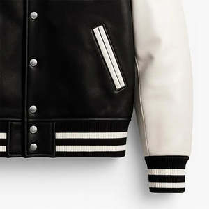 Chaqueta Varsity de Cuero PU Impermeable para Hombre al por Mayor - Product Image 3