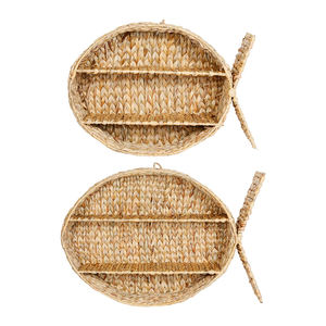 Wholesale water hyacinth <b>wall</b> <b>shelf</b> kid custom woven fish animal <b>floating</b> <b>shelf</b> nursery room storage rack wicker <b>wall</b> decoration - Product Image 2