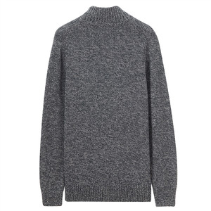 Pull col roulé gris anthracite pour homme, coupe ajustée, côtelé, tricoté, chaud, thermique, pour l'hiver - Product Image 2
