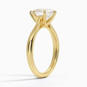 Anillo de compromiso de moissanita de 2 quilates con corte de pera, anillo nupcial solitario con diseño de tallo dividido esculpido - Product Image 2