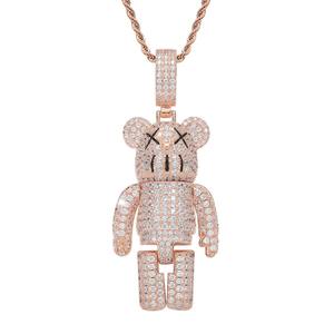 Collar con Colgante de Diamantes de Imitación con Diseño de Oso Pequeño, Estilo Hip Hop, para Hombre - Product Image 3