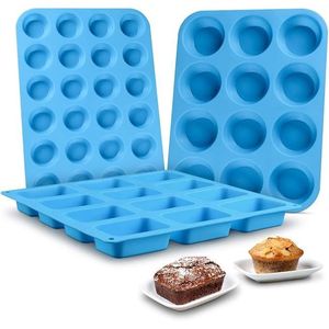Set di 3 Stampi in Silicone per Muffin e Cupcake di Grado Alimentare, Stampi per Mini Torte, Utensili per Pasticceria - Product Image 1