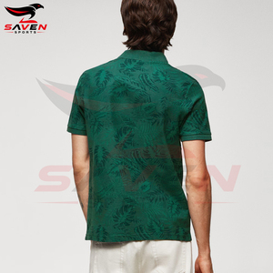 เสื้อโปโลผู้ชายพิมพ์ลายใบไม้สีเขียว ดีไซน์ใหม่ สั่งพิมพ์ได้ตามต้องการ ใส่สบาย ระบายอากาศได้ดี ผ้าฝ้าย แขนสั้น เหมาะสำหรับฤดูร้อน - Product Image 4