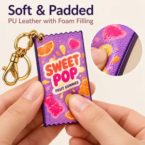 พวงกุญแจหนัง PU ลายขนมหวานน่ารักสไตล์ Kawaii เหมาะสำหรับตกแต่งกระเป๋าเป้และกระเป๋าขนม - Product Image 6