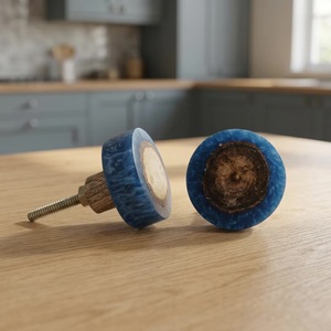 Perillas Modernas Redondas para Muebles de Madera, Acabado en Resina Azul, Duraderas, Ecológicas, Multifuncionales, para Cajones de Cocina - Product Image 4