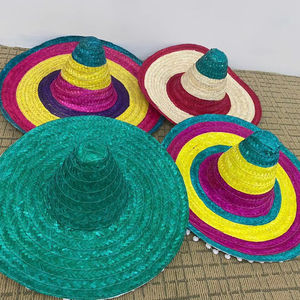 Sombreros de paja mexicanos de ala ancha coloridos de Vietnam para pedidos al por mayor para fiestas y eventos culturales, fiestas informales, bodas, verano y playa - Product Image 2