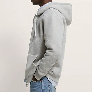 Sudadera con capucha para hombre, lisa, personalizada, al por mayor, de felpa francesa, gruesa, de algodón de alta calidad, de lujo, con cremallera, extragrande - Product Image 3