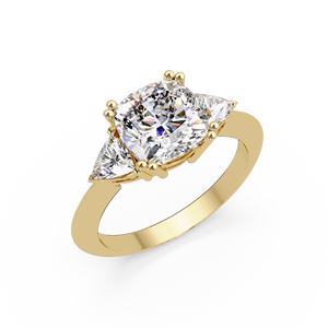Fine Jewelry 14K Pure Gold <b>Cushion</b> Cut Three Stone Lab Grown Diamond 2.00 ct IGI CERTIFIED <b>Ring</b> For Womens jewelry <b>wedding</b> <b>Rings</b> - Product Image 2